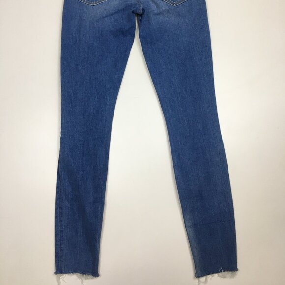 FRAME Denim 5Pocket Logo Button Beso Wash Le Skinny De Jeanne Raw Edge Hem Jeans - Picture 10 of 10